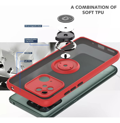 Funda Nueva Anillo Soporte Resistente Mica 9d Slim Carcasa Protector Tapa Mate Xiaomi Redmi Note 14 Pro Plus 5g