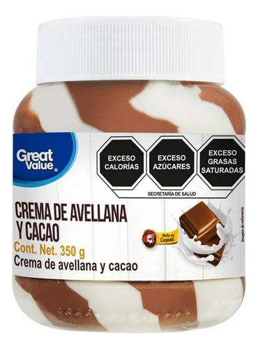 3 Pzas Crema De Avellanas Great Value Cacao 350 G