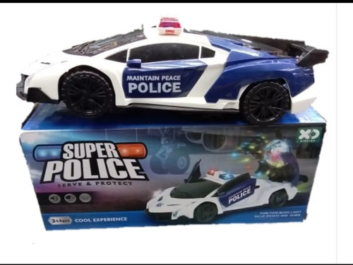 Carro Policía Juguete Con Luces De Discoteca Con Pilas 