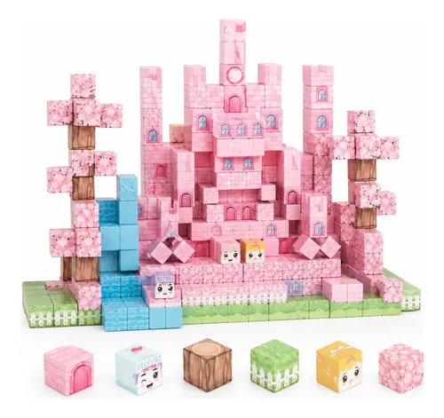 Kit 100 Blocos Magnéticos De Montar Construção Brinquedo 100