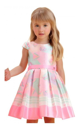 Vestido De Festa Infantil Rosa Petit Cherie Pop Pc 21170