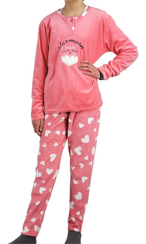 Pijama Niña Micropolar. Conejita. Dos Botones. Talla 4 A 14