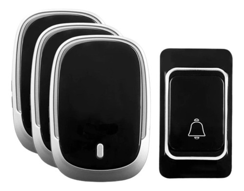 Timbre inalámbrico resistente al agua para el hogar, 200 m, para patio trasero, color blanco y negro