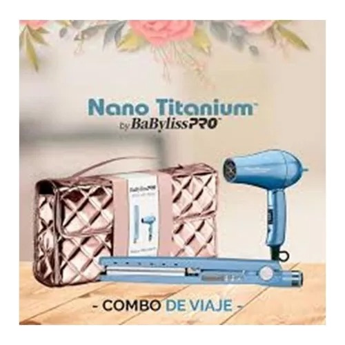 Plancha Nano Titanium 1 1/4 + Secador Viaje Babyliss Pro