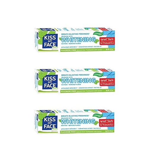 Kiss My Face Dientes Gel Blanqueador Fluoruro Libre Pasta De