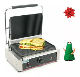 Plancha Panini Grande Acero Inoxidable Migsa Bn-811e +regalo