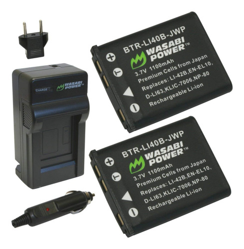 Energia Bateria 2-pack Cargador Para Casio Np-80 Exilim Ex