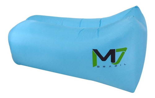 Sofá Inflável De Ar M7 Brazil Nylon Camping Praia Azul