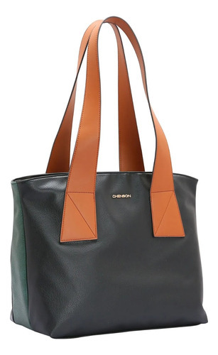 Bolsa Chenson Grande Feminina 84105 Tote Ombro Cor Preto