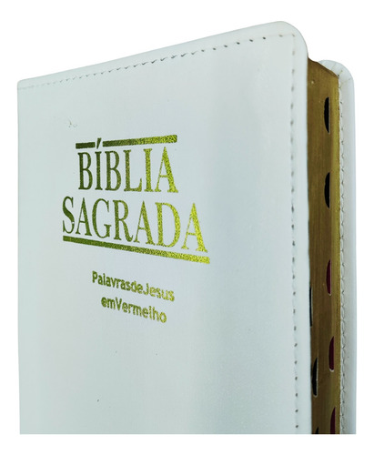 Bíblia Sagrada Rc Letra Gigante Palavras De Jesus Em Vermelho Com Índice Capa Luxo Branca