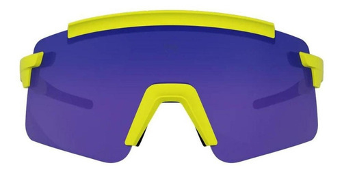 Óculos Ciclismo Hb Apex Amarelo Neon Lente Chrome Blue Azul