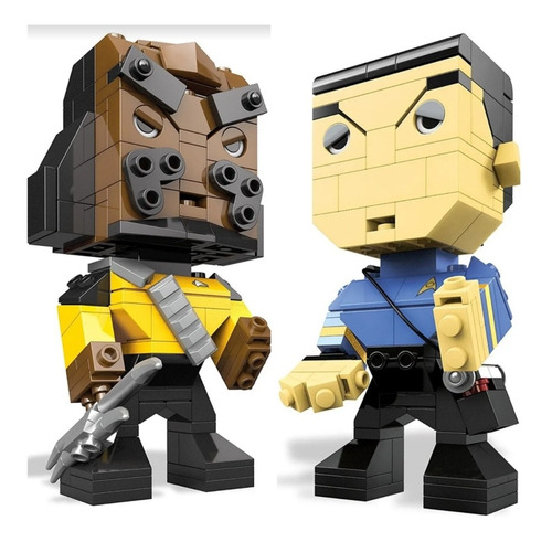 2 Figuras Kubros Star Trek Spock Y Worf Mega Construx