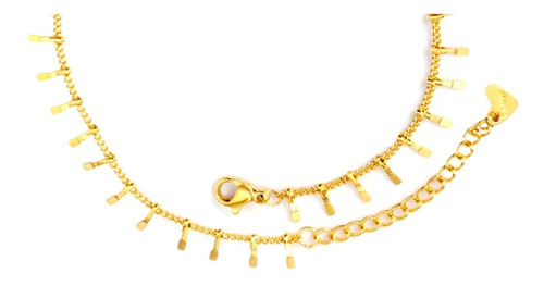 Imagen 5 de 7 de Tobillera Pulsera Mujer Pie Tobillo Acero Colgantes Oro 10k