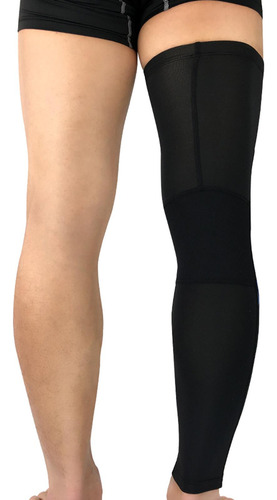 3 Silicona Compresión Pierna Larga Soporte Negro Y Rojo M
