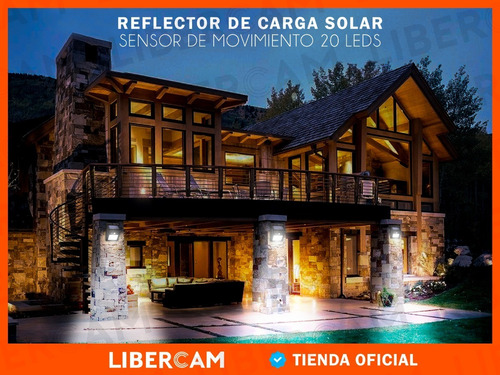 Imagen 9 de 10 de Panel Reflector Solar 20 Led Sensor Movimiento Ip65