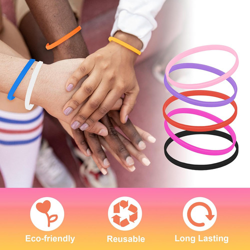 100 Pulseras De , Bandas Elásticas Finas De Goma Cump...