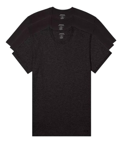 Playeras Calvin Klein 3p Algodon Negro Para Hombre Original