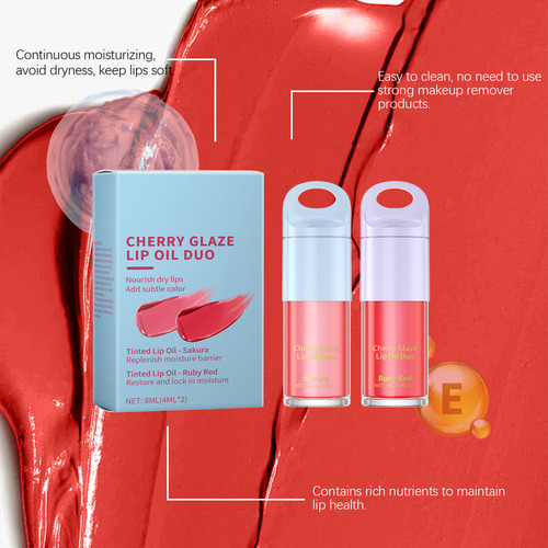 Kit De Brillo Labial Tintado Para Niños Rubys Red Y Sakuras