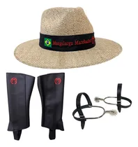 Comprar Comjunto Chapéu Caubói Pernera Mangalarga E Espora 16 Pomtas