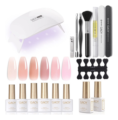 Gaoy Kit De Esmalte De Uas De Gel Con Kit De Iniciacin De Lu