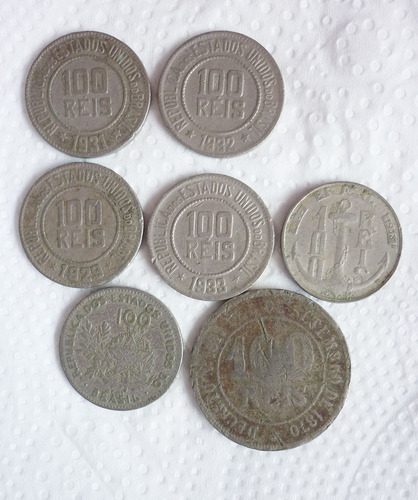 Coleção 100 Réis 1929, 1932, 1933, 1871 - Lote Moedas (Usado)