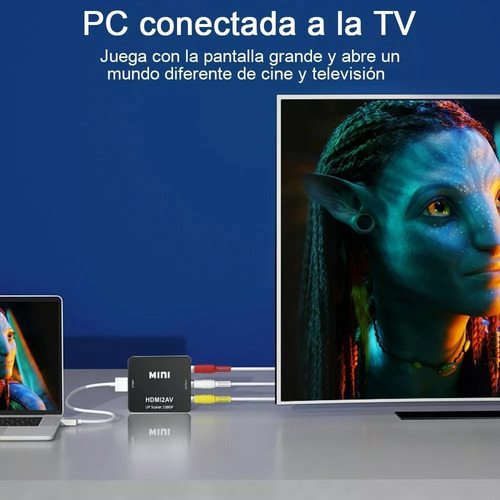 Adaptador De Convertidor De Audio Y Video Tv Hdmi A Rca 1080