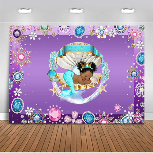 Royal Mermaid Baby Shower Telon Fondo 7 5 Pie Bajo Mar