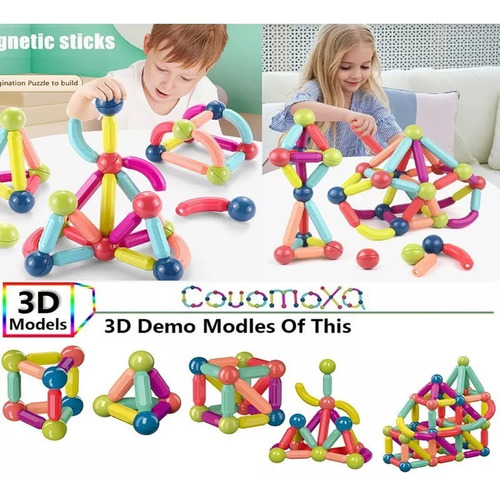 Juego Educativo Para Niños Toy Magnets Blocks, 69 Piezas