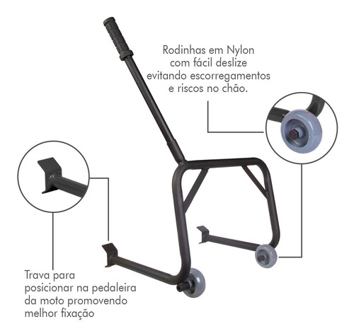 Imagem 5 de 10 de Cavalete Moto Universal Pedaleira Estribo Evolution