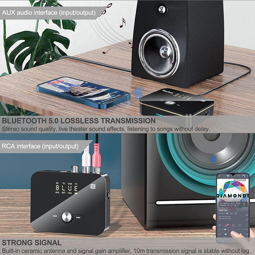 Adaptador De Transmisor Receptor Inalámbrico Bluetooth 5.0
