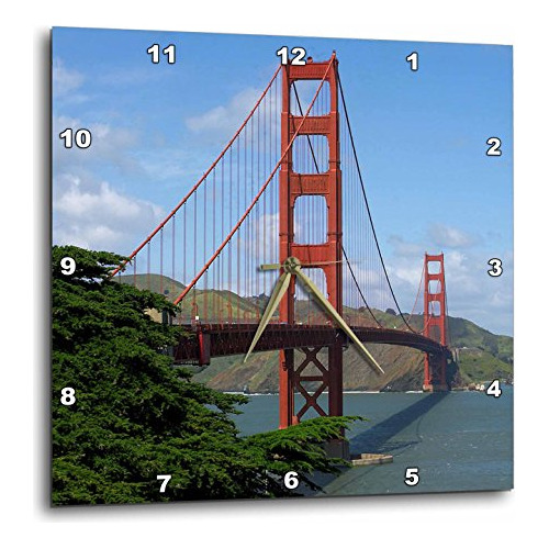 3drose Dpp_21694_1 Reloj De Pared Golden Gate Bridge San Fra