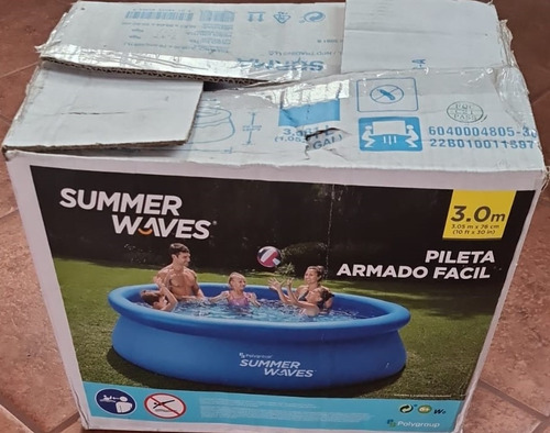Alberca Grande Poligroup Summer Waves 3.0m Azul