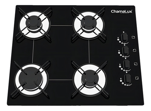 Kit Balcão Cooktop Turim Com Fogão 4 Bocas Chamalux Cor Ypê/off White
