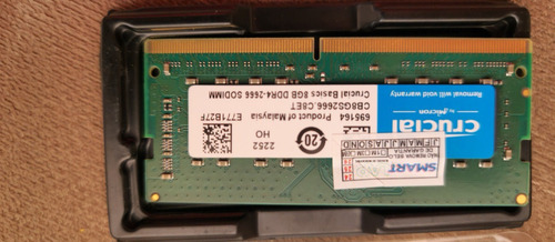 Memória Ram Notebook 8gb Ddr4 2666mhz - Crucial (usado) (Usado)