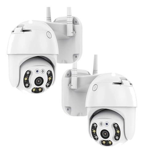 Kit 2 Camaras Ip Wifi Onvif Domo Exterior Audio Ptz Ir Luz