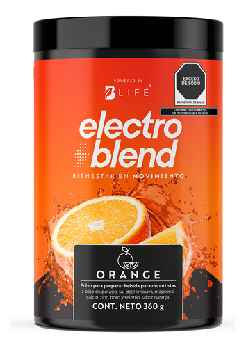 Bebida Hidratante En Polvo 360gr. Electroblend. B Life Sabor Orange