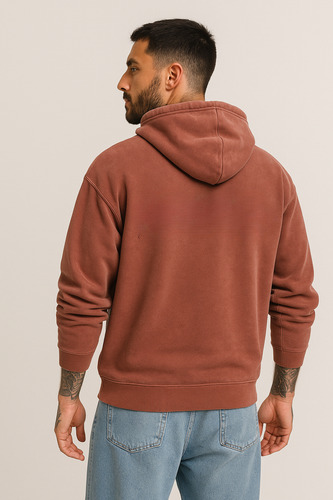 Buzo Canguro Oversize Hoodie Capucha Aplique Bordado Hombre