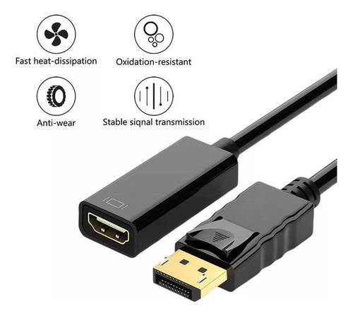 ..cabo Adaptador Compatível Com Displayport 4k Para Hdmi Ma