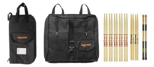 Kit Baquetas 8 Pares + Bag Baquetas Liverpool