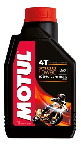 Aceite Motul 7100 10W-60 4T Sintético Motos y cuatriciclos 1L