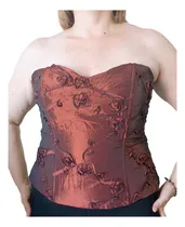 Comprar Corset Ballenado Cobrizo Talle Grande Fiesta Quince Madrina