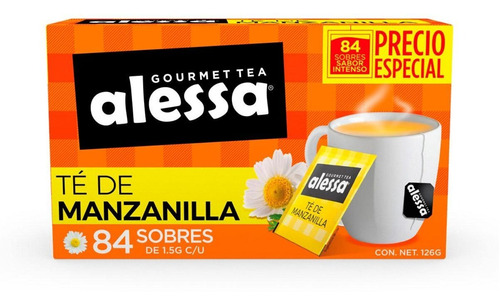 Té Tradicional Alessa Manzanilla 84 Sobres 126g