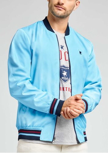 Chamarra Polo Club Bomber Doble Vista Azul