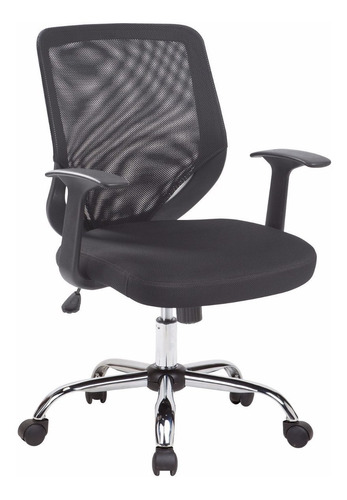 Silla Ejecutiva Malla Negro Ergonómica Elegante Base Cromada