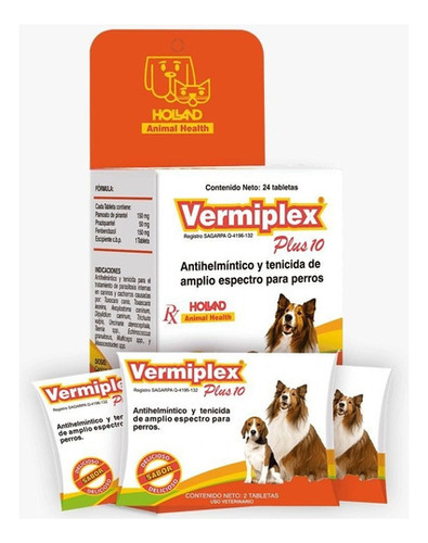 Vermiplex Plus 10 Para Perros 6 Tabletas (3 Blisters)