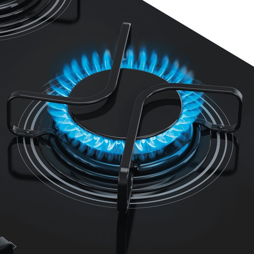 Cooktop Itatiaia 5 Bocas Mega Chama Mesa Vidro Preto Bivolt