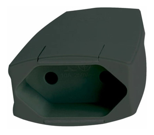 Plug Femea P/ Extensao Residencial 10a 250v 2p Pt C/ Prensa Cor Preto