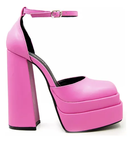 comprar Sandalias Fiesta Tacones Altos Para Mujer Negro Y Fuccia 