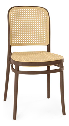 Mesa De Jantar Eiffel Preta 120x80cm Com 4 Cadeiras Roma Cor Marrom