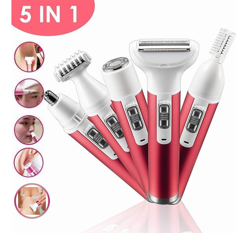 . Depilador Facial E Corporal Feminino 5 Em 1 Usb